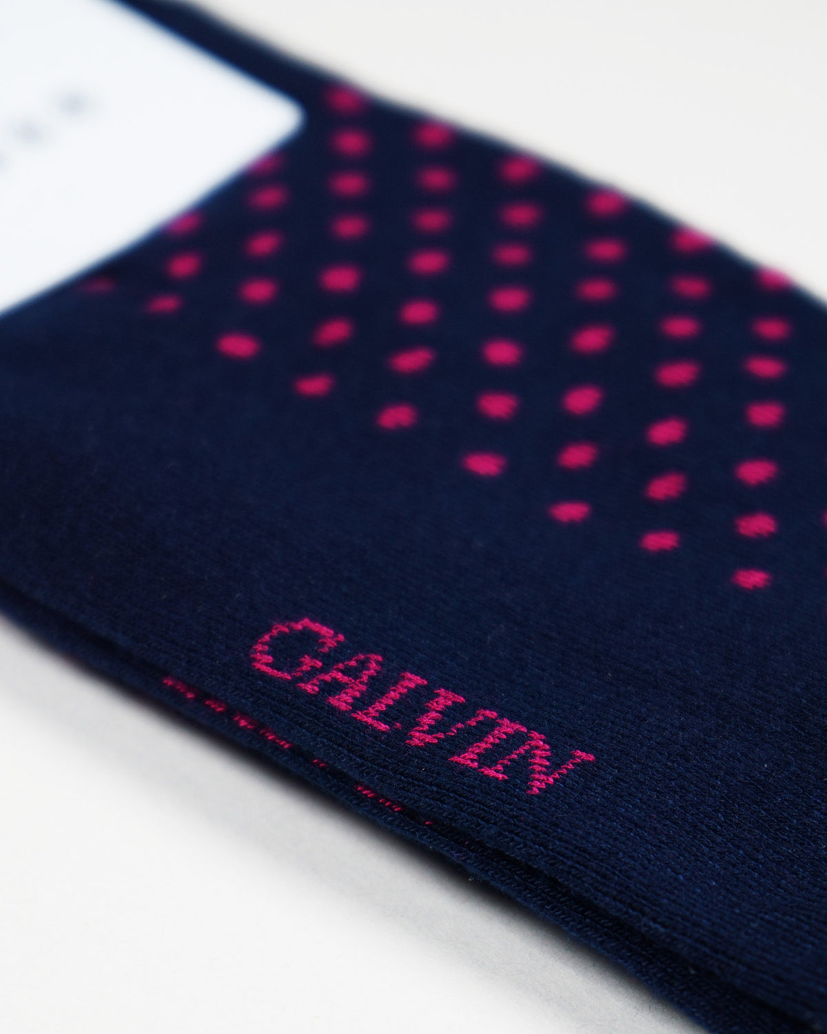Luxury Bamboo Polka Sock Navy Pink