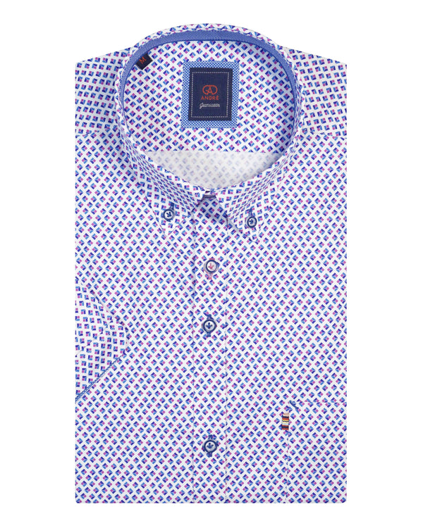 Andre 'Grafton' Short Sleeve Casual Shirt - Pink