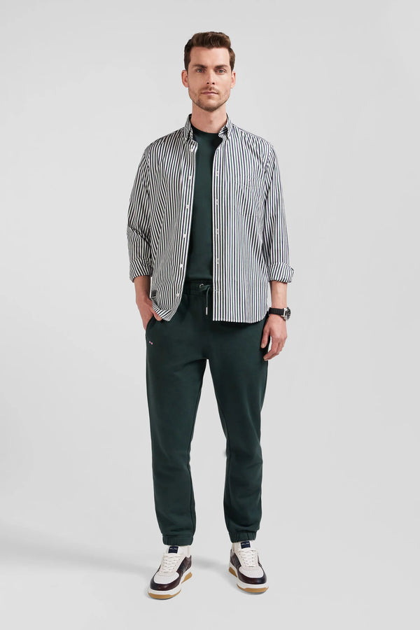 Eden Park Regular Fit Striped Cotton Poplin Shirt - Green