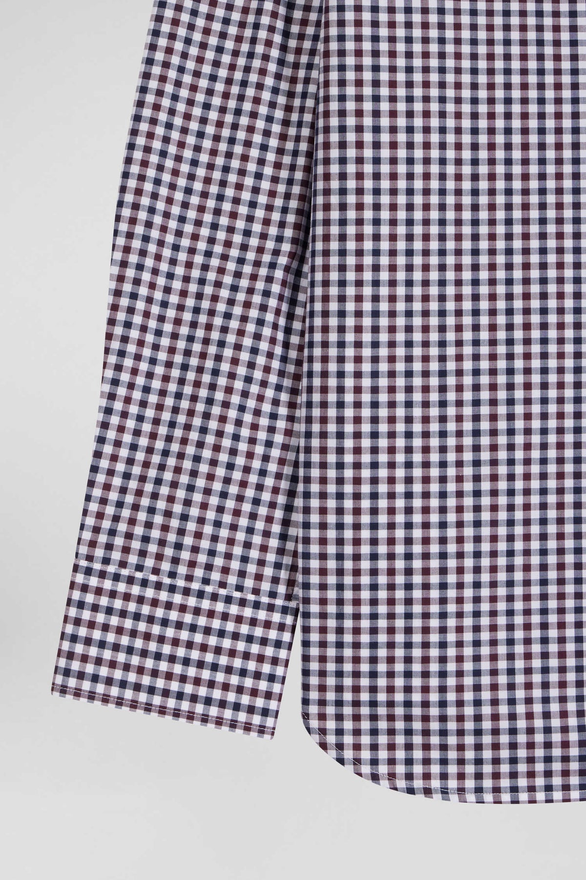 Eden Park Regular Checked Cotton Poplin Shirt - Burgundy / White