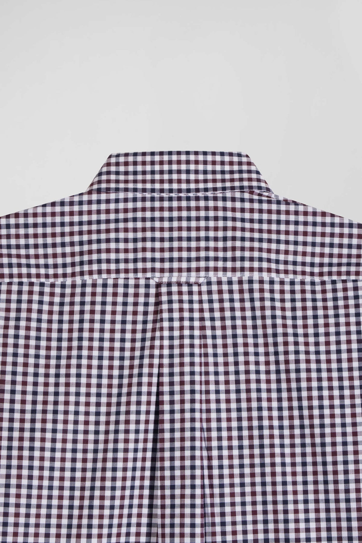 Eden Park Regular Checked Cotton Poplin Shirt - Burgundy / White