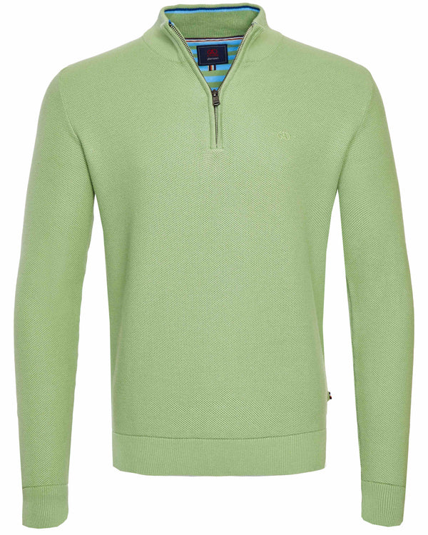 Andre 'Lyon' 1/4 Zip Jumper - Sage Green