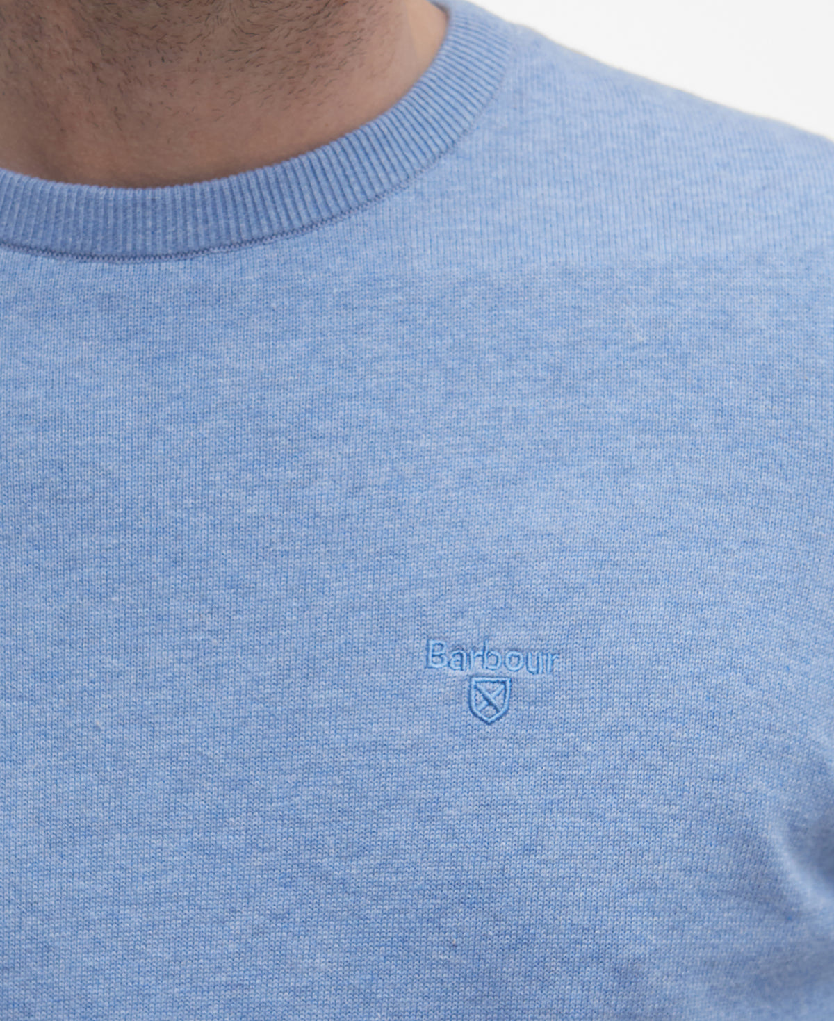 Barbour Pima Cotton Crew Neck Sweater - Dark Chambray