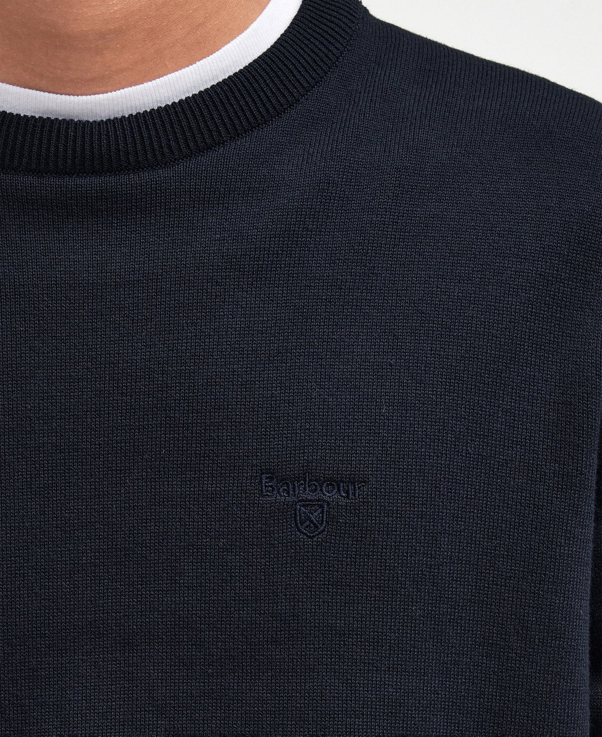 Barbour Pima Cotton Crew Neck Sweater - Navy