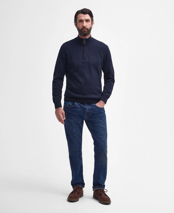 Barbour Cotton Half-Zip Jumper - Navy
