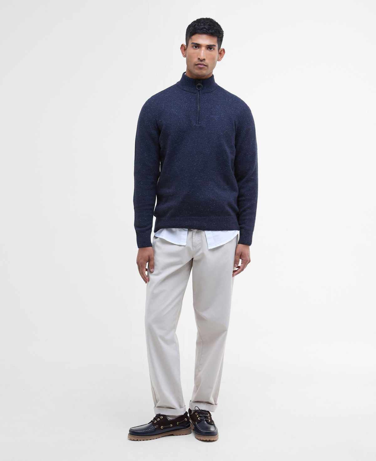 Barbour Essential Tisbury Half Zip Knitted Jumper - Blue
