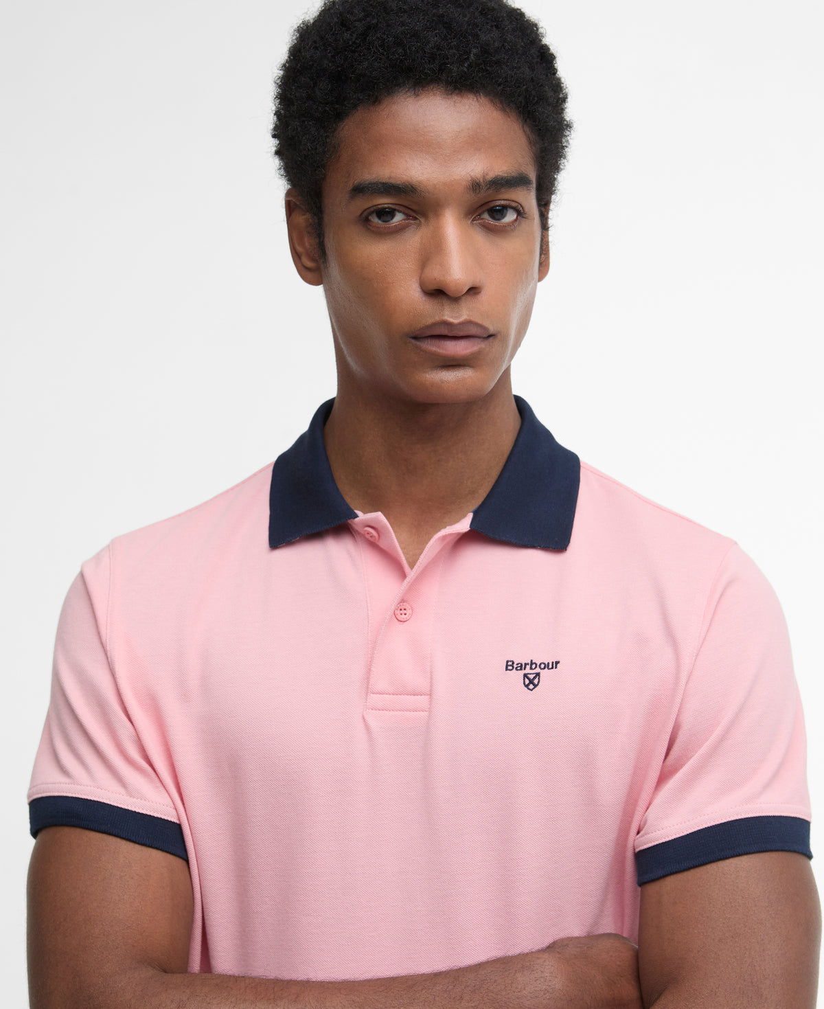 Barbour Lynmouth Tipped Tailored Fit Polo Shirt - Mineral Pink