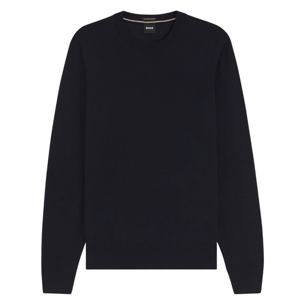 Boss Black H-Leno Merino-wool sweater in a regular fit Dk Blue