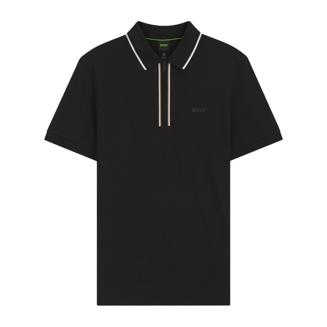 Boss Green Philix GOC Active Slim-fit polo in moisture-wicking stretch cotton Grey