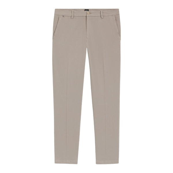 Boss Modern-fit trousers in stretch-cotton gabardine - Beige