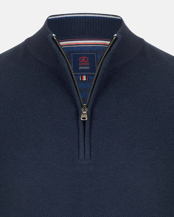 Andre Madrid Zip Knit - Navy