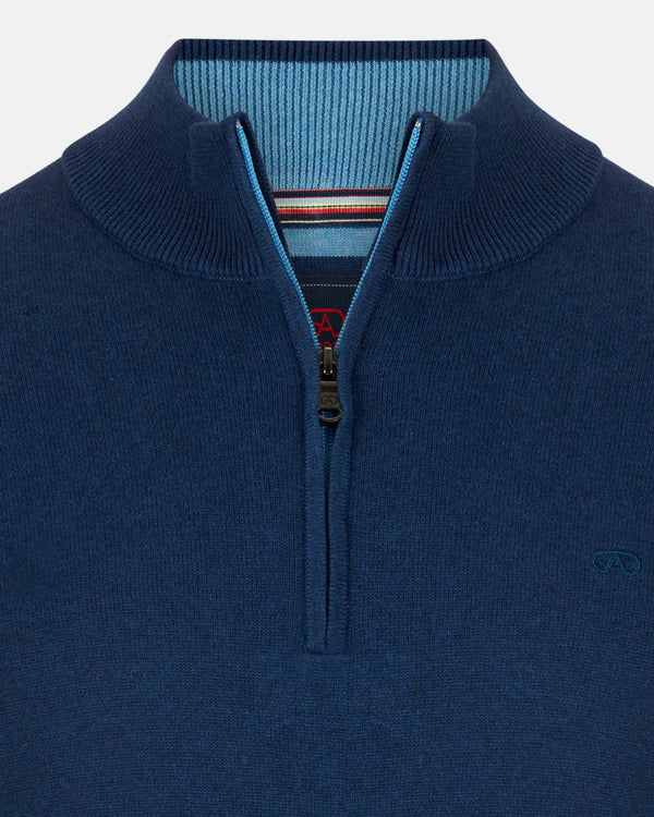 Andre Tory Zip Neck Knit - INK