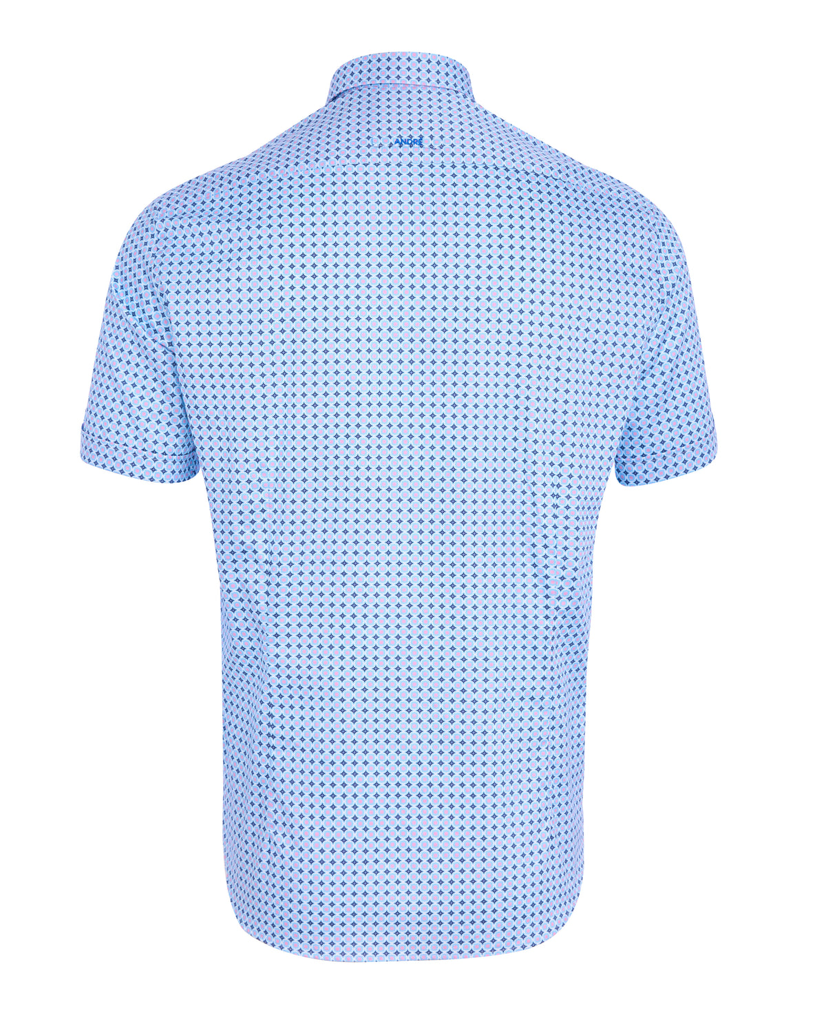 Andre Cong Short Sleeve Casual Shirt - Blue/Pink