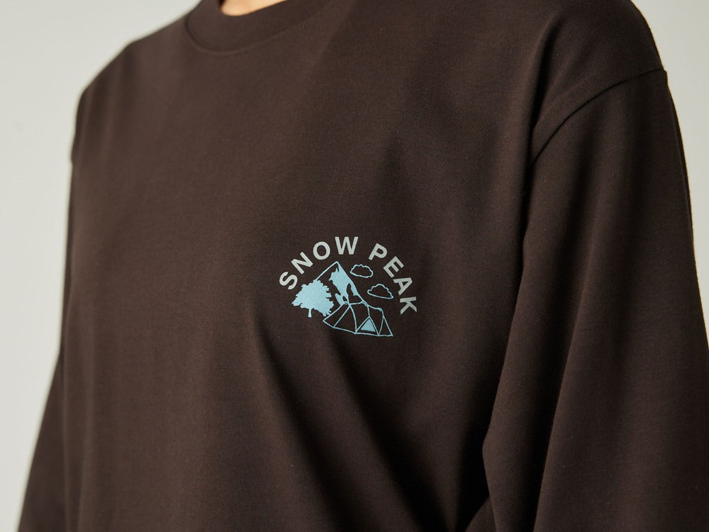 Snow Peak 'Living With Nature' Long Sleeved T-Shirt - Brown