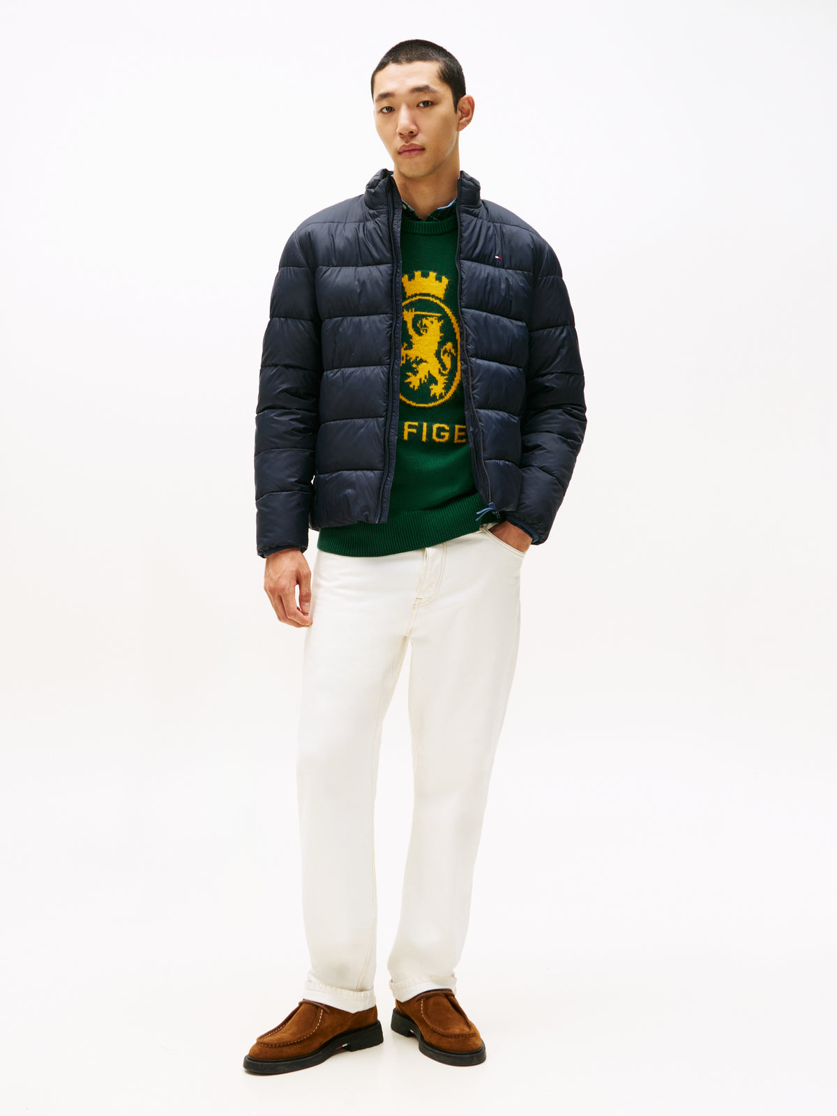 Tommy Hilfiger Mid Weight Stand Collar Quilted Jkt - Navy