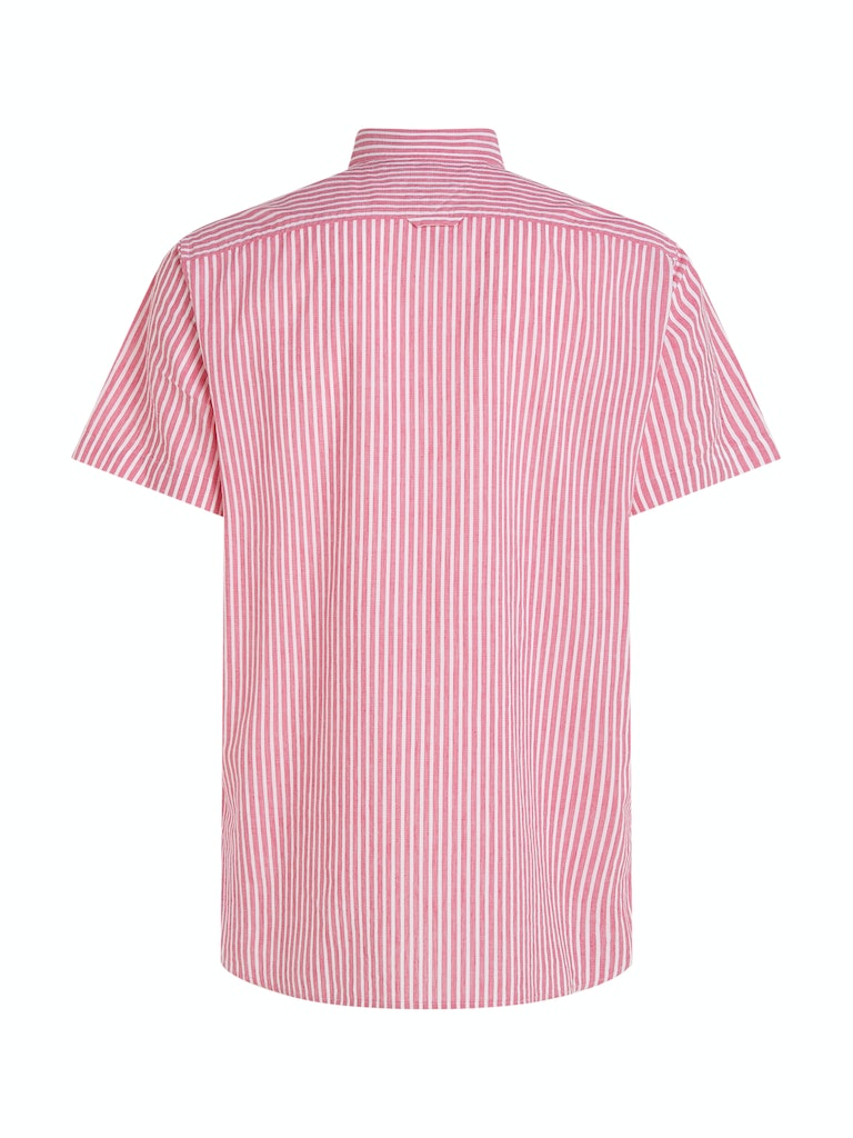 Tommy Hilfiger Stripe Regular Fit Short Sleeve Shirt - Pink