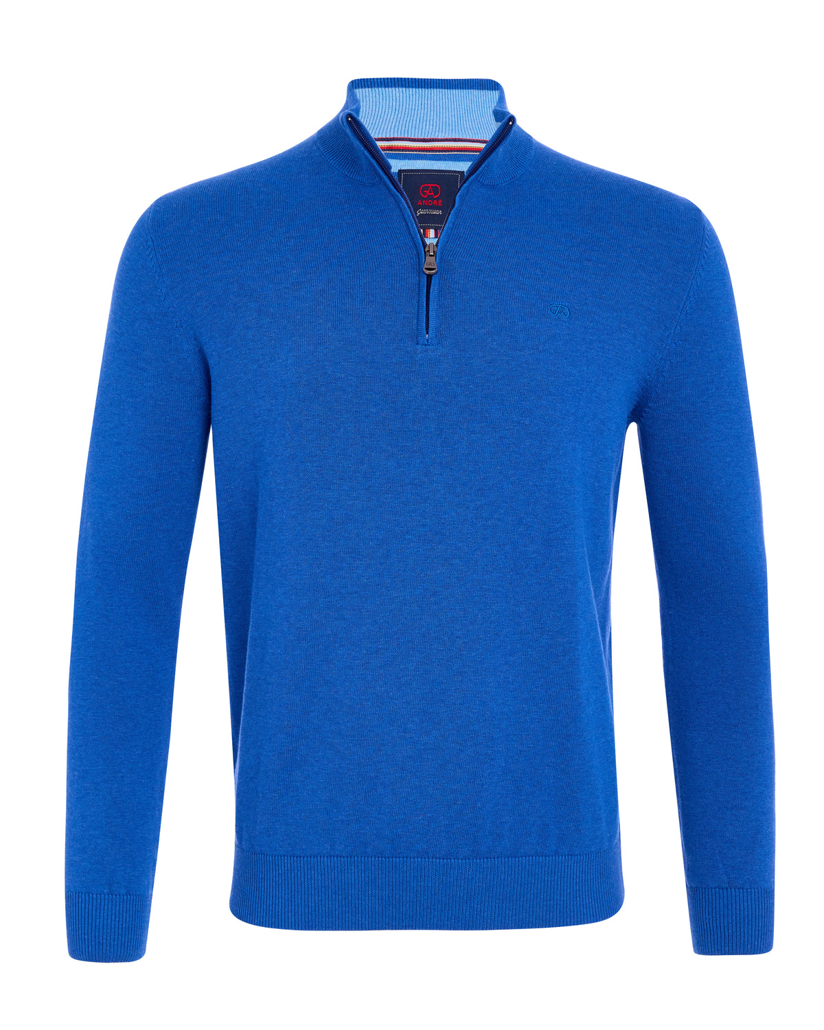 Andre Tory Zip Neck Knit - Cobalt