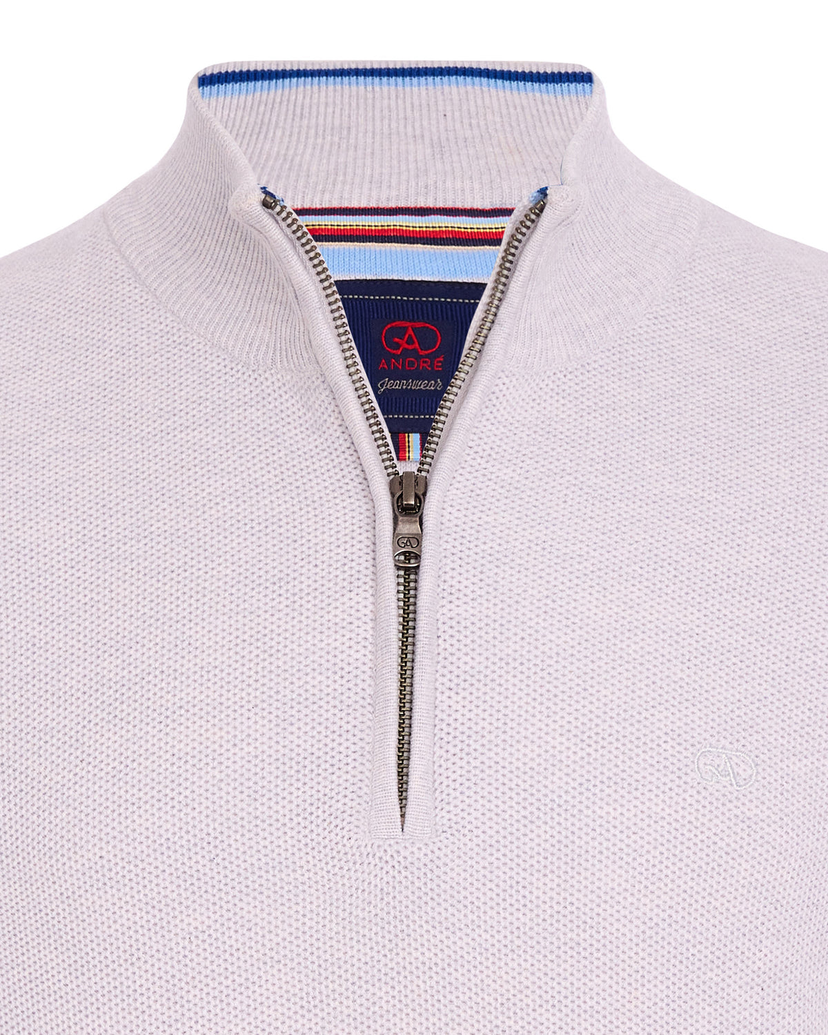 Andre Venice Zip Neck Knit - Silver