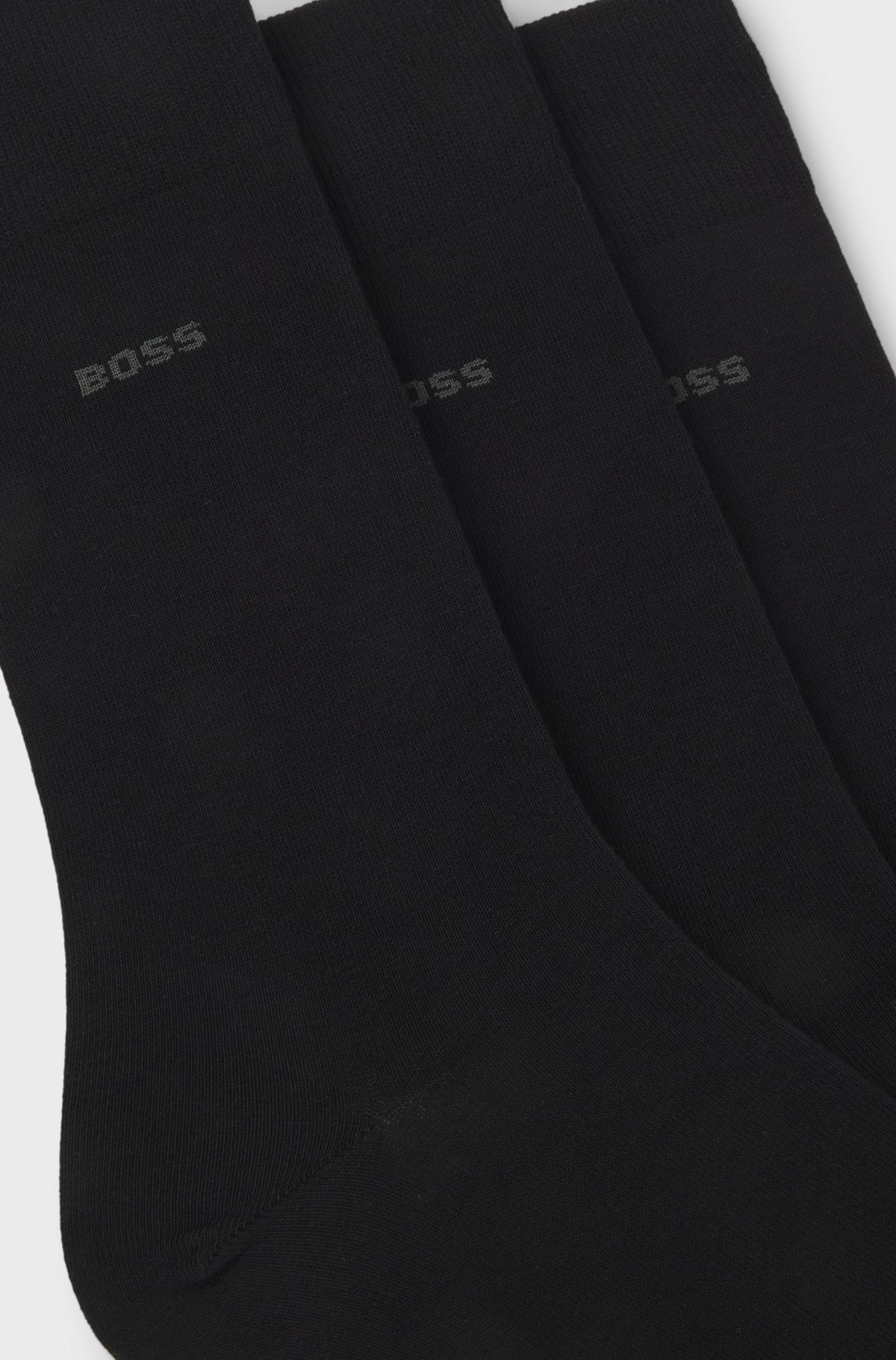 Boss Three-pack of regular-length socks in stretch fabric - Black