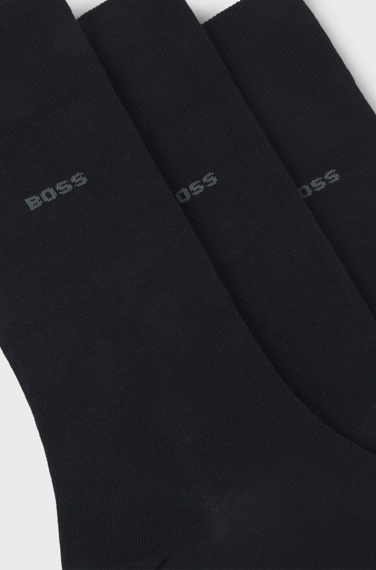 Boss Three-pack of regular-length socks in stretch fabric - Blue