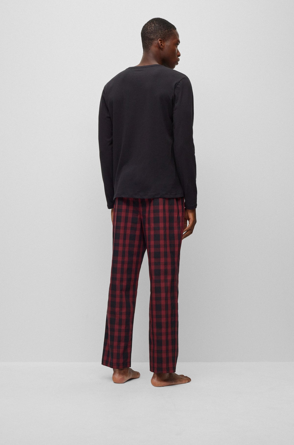 Boss Regular-Fit Pyjamas with Contrast Logos - Red