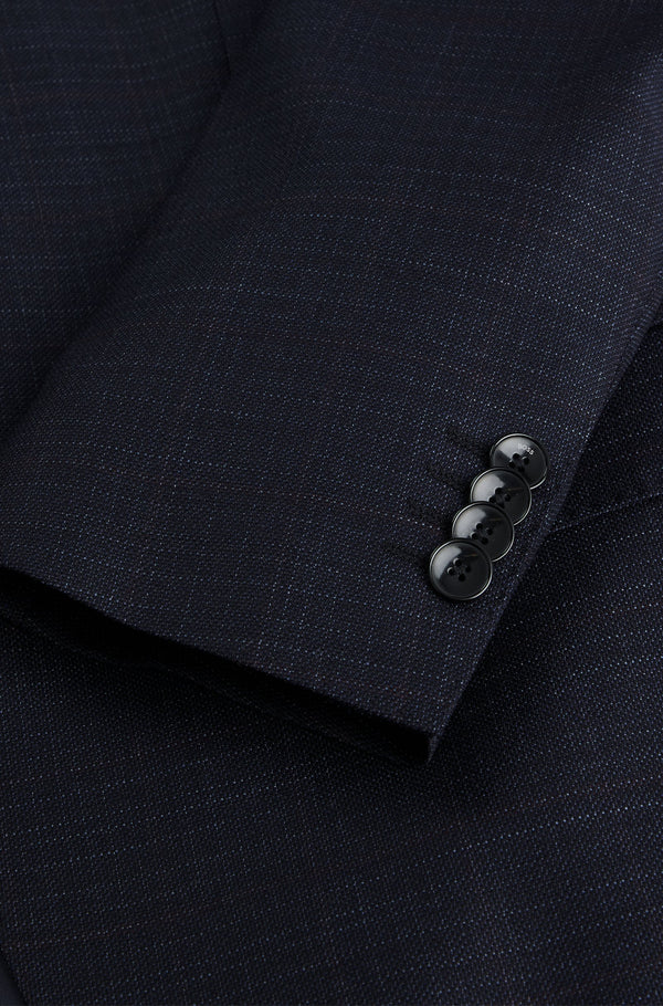 Hugo Boss Two Piece Plain Check Slim Fit Suit - Blue