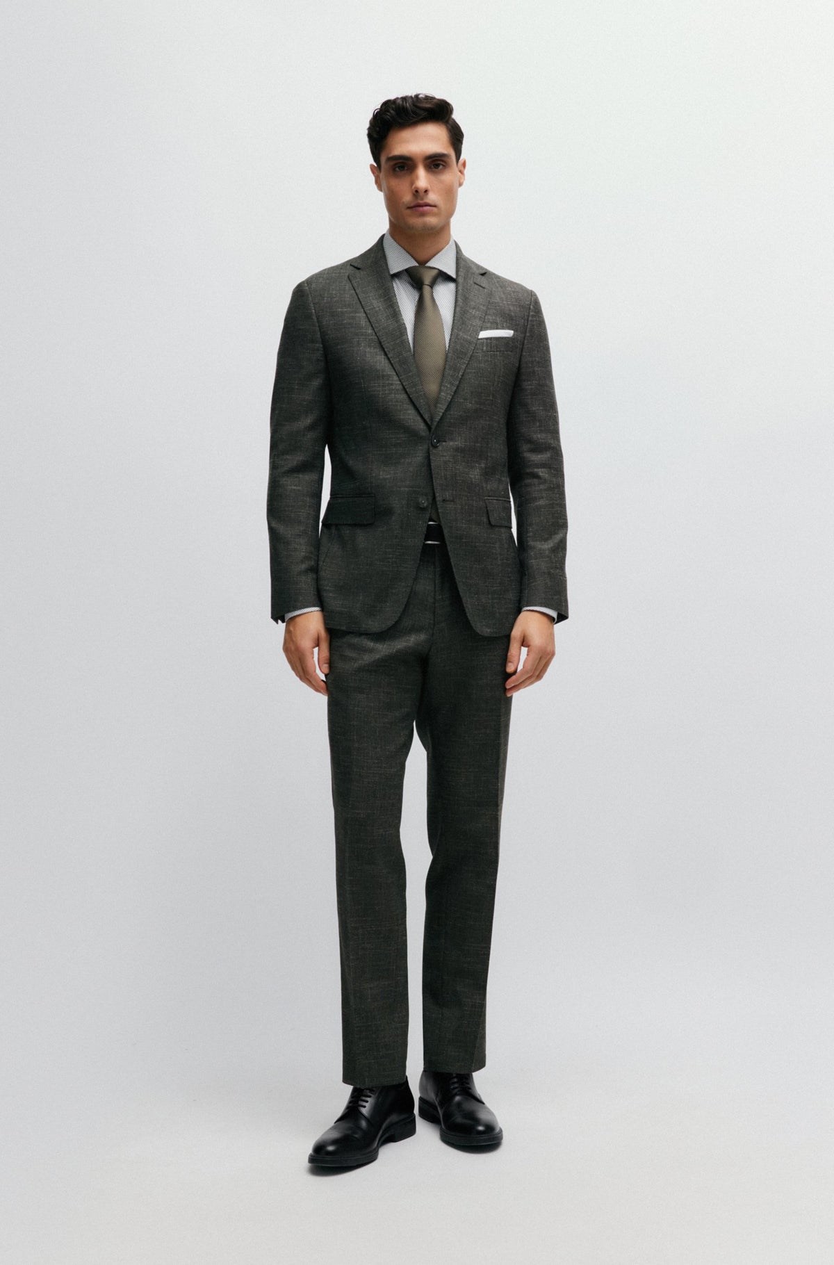 Boss Patterned Wool Blend Slim-Fit Jacket - Green