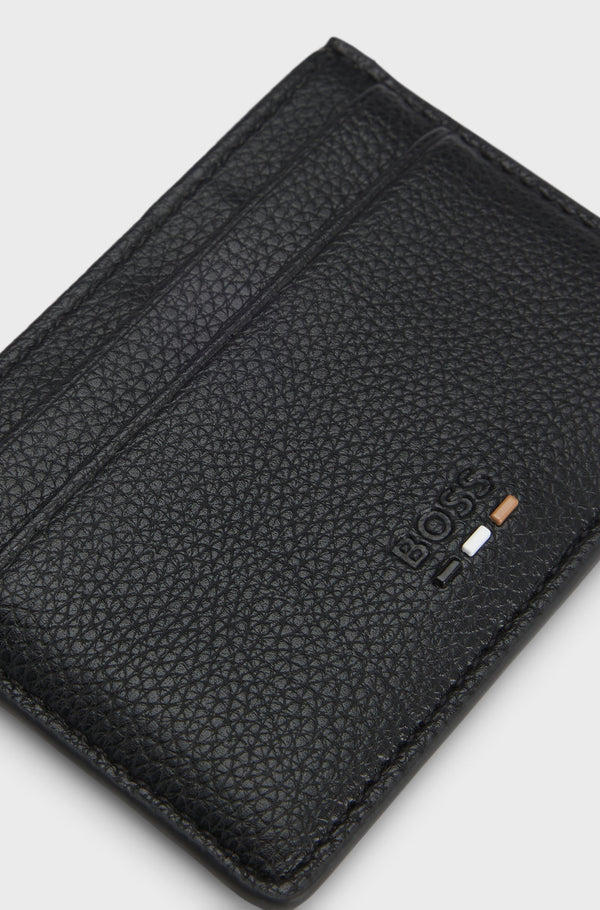 Boss Ray Card Holder Leather - Black
