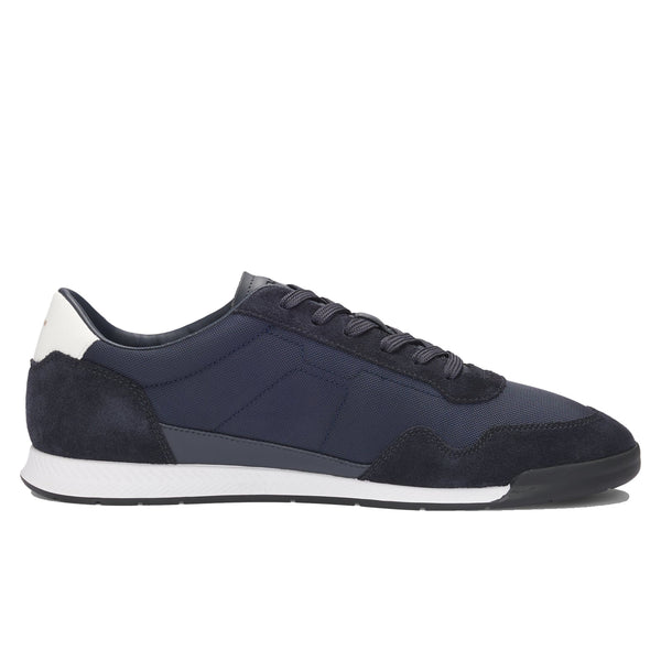 Boss Mixed-material lace-up trainers with suede trims - Blue
