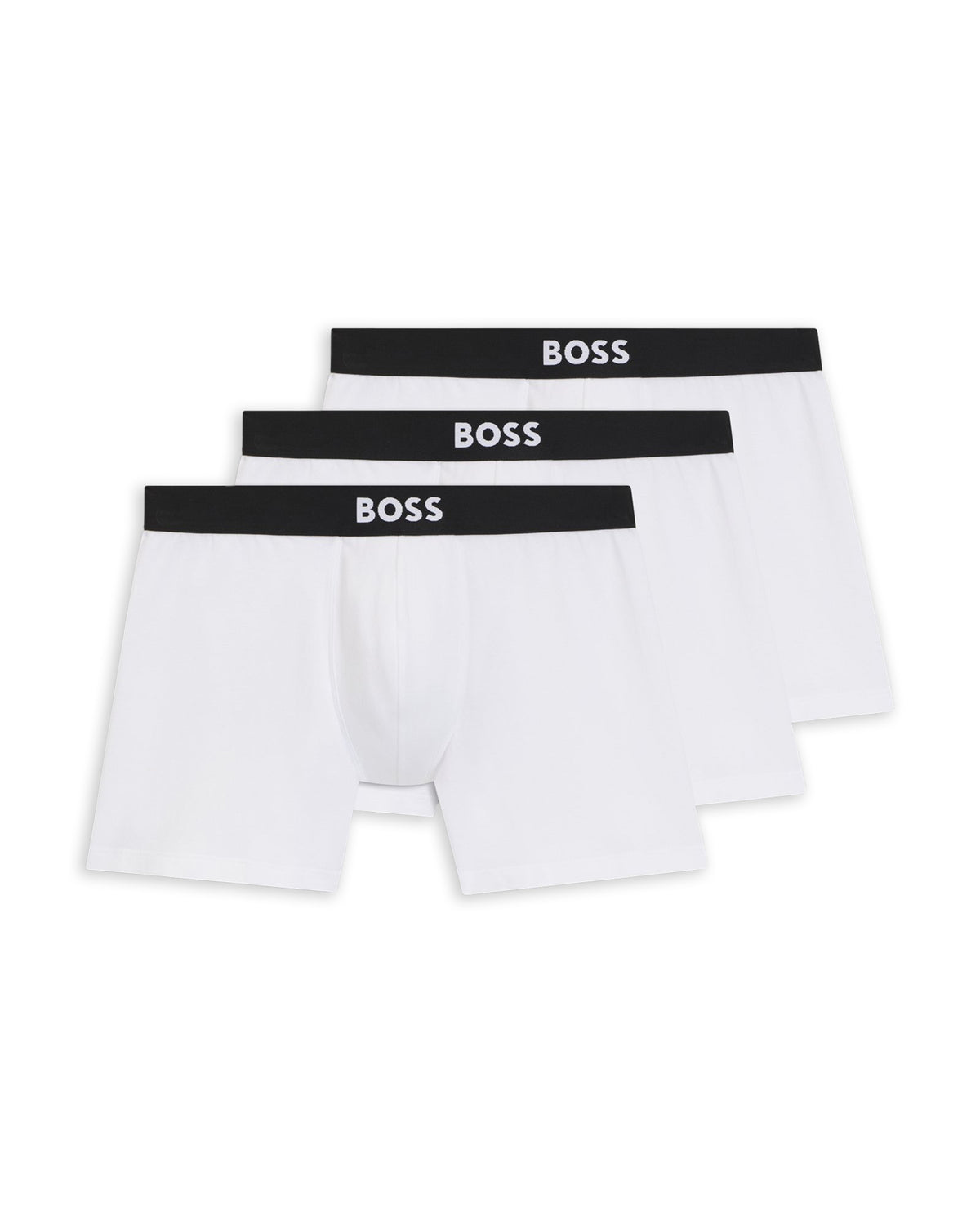 Boss Three-pack of boxer briefs in stretch cotton - White