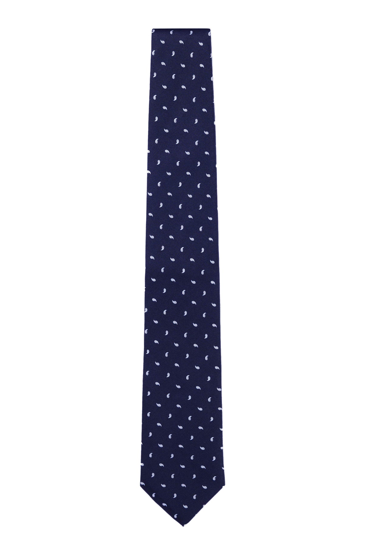 Boss Silk tie with micro paisley pattern - Blue