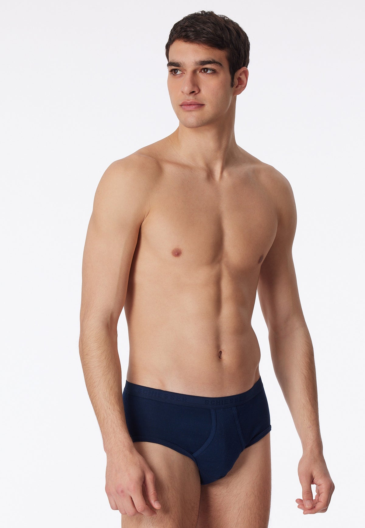 Schiesser Sport briefs with fly, fine rib - Original Classics - Navy