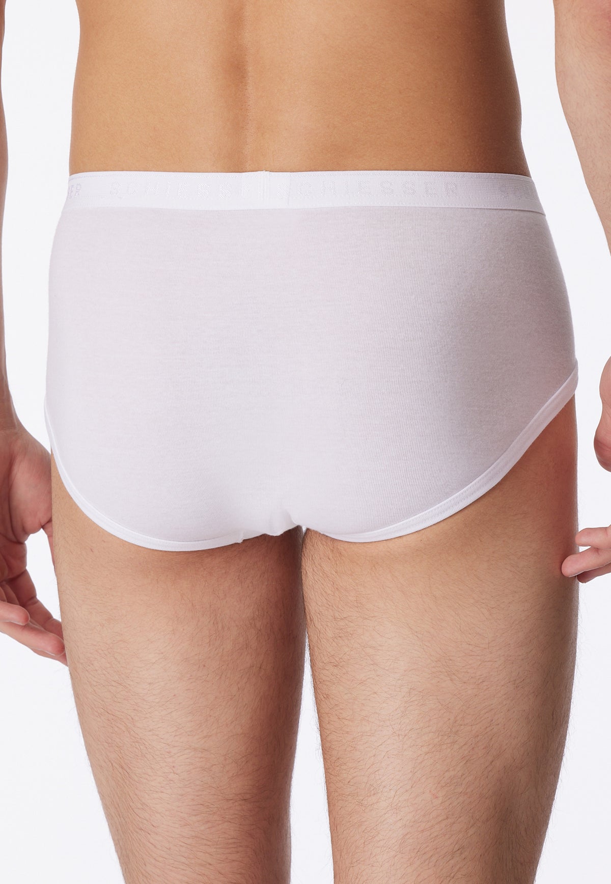 Schiesser Sport briefs with fly, fine rib - Original Classics - White