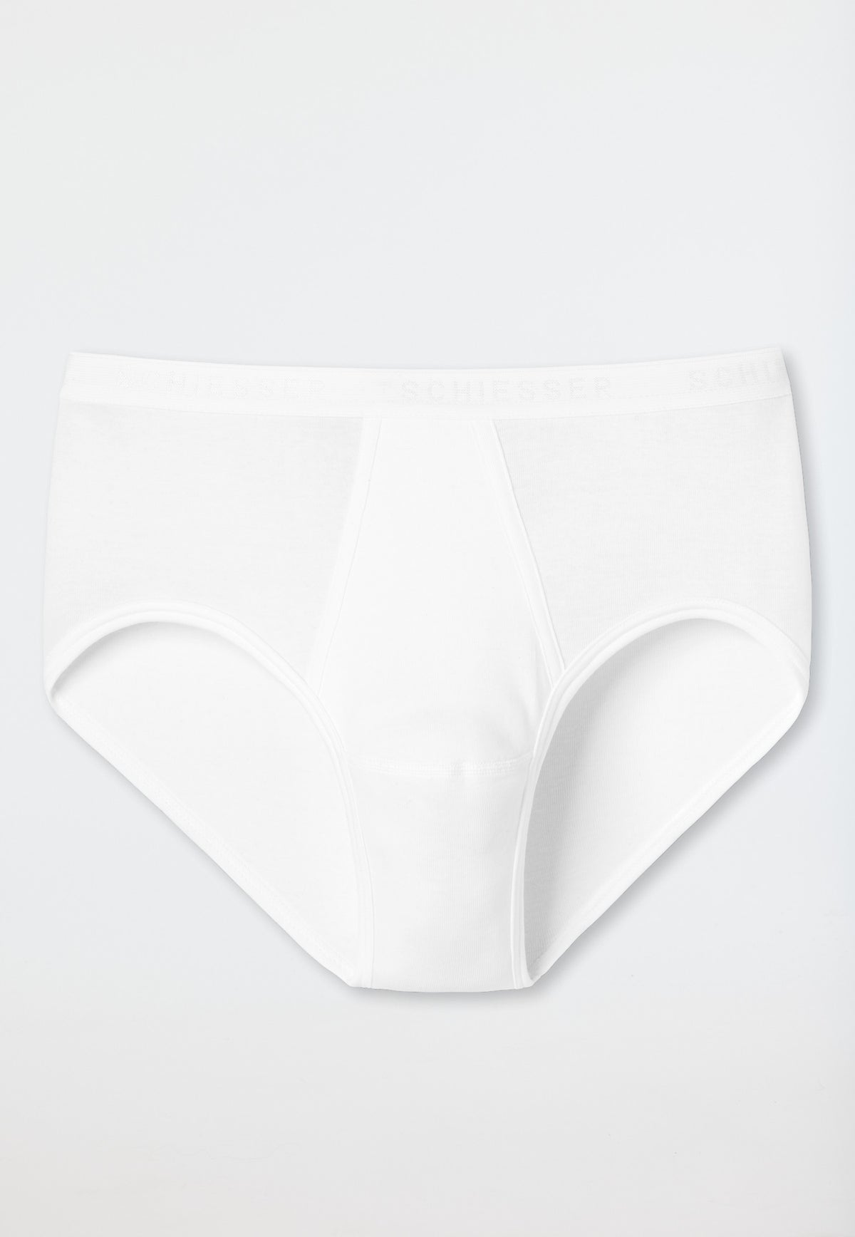 Schiesser Sport briefs with fly, fine rib - Original Classics - White