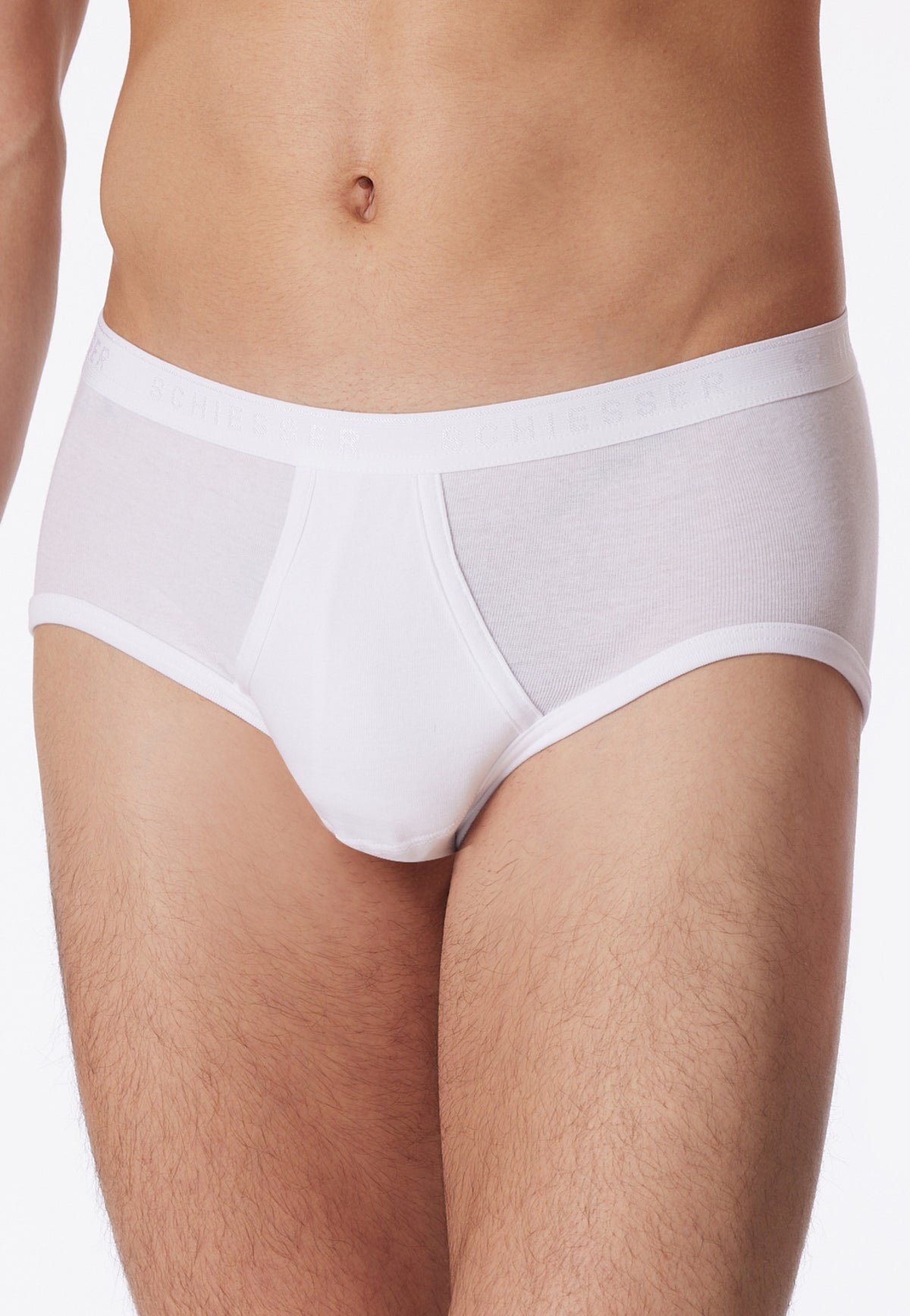 Schiesser Sport briefs with fly, fine rib - Original Classics - White
