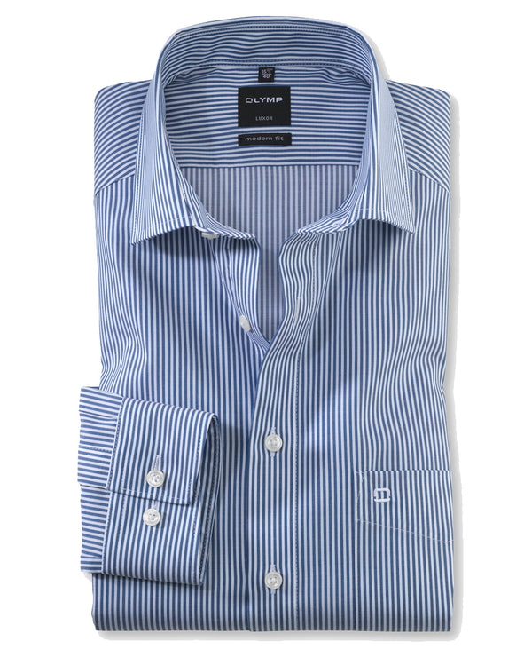 Olymp Modern Fit Blue Stripe Formal Shirt