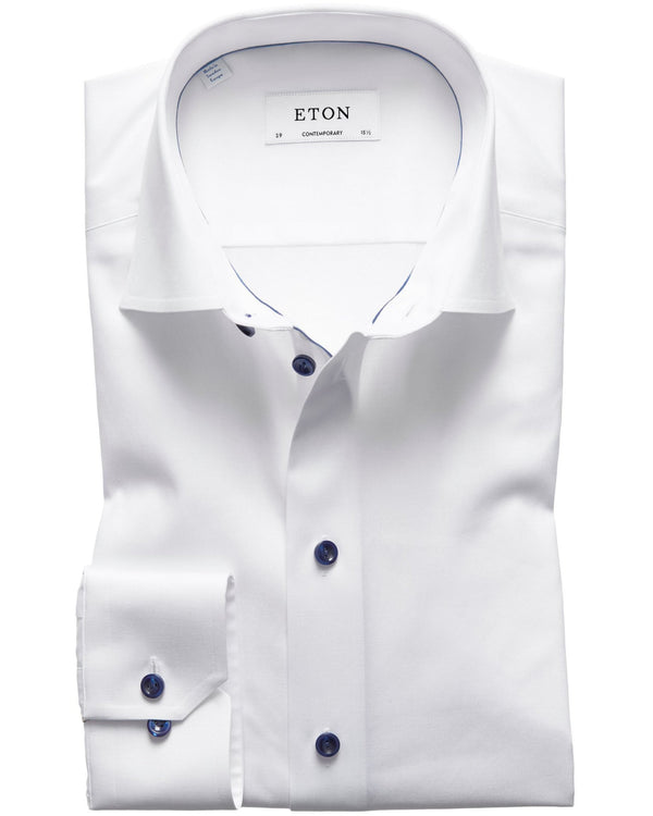 Eton Contemporary Fit Signature Twill Shirt - White