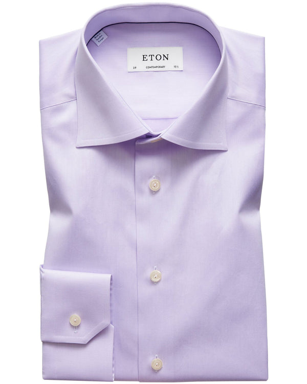 Eton Contemporary Fit Signature Twill Shirt - Purple