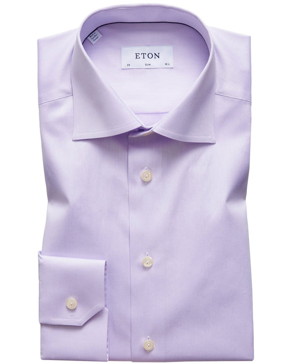 Eton Slim Fit Signature Twill Shirt - Purple