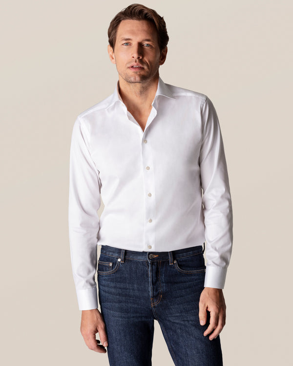 Eton Contemporary Fit Signature Twill Shirt - White