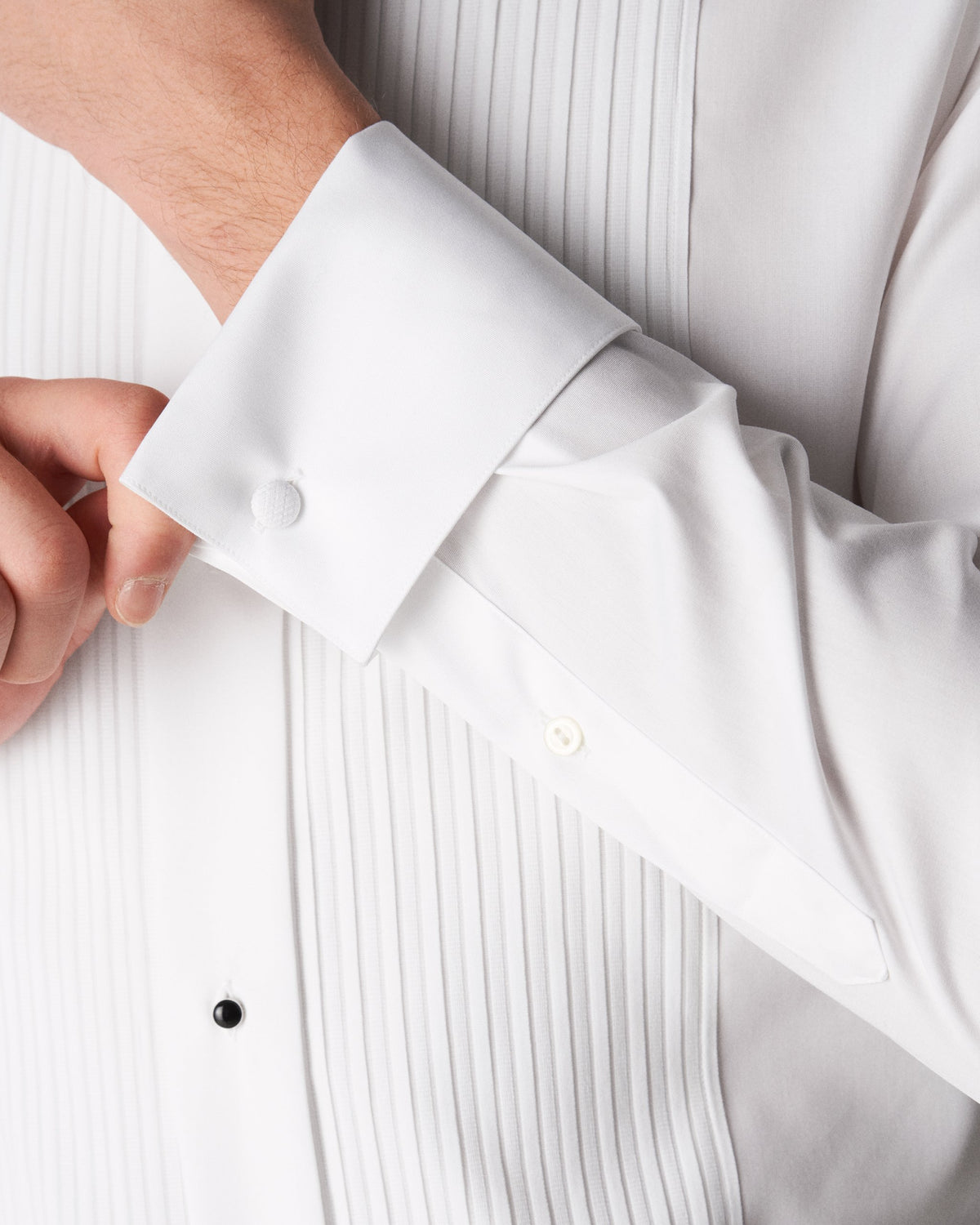 Eton Plissé Slim Fit Tuxedo Shirt - White