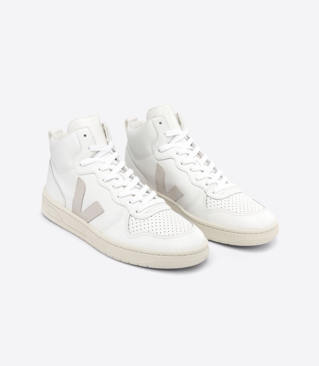 Veja V-15 Leather - White / Natural (MAN + WOMAN)